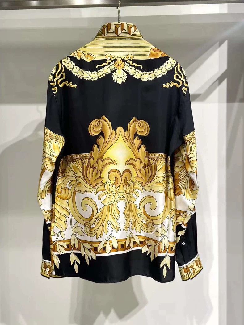Versace Versace Silk Printed Long Sleeve Shirt - dmc Size M / US 6-8 / IT 42-44 - 4 Thumbnail