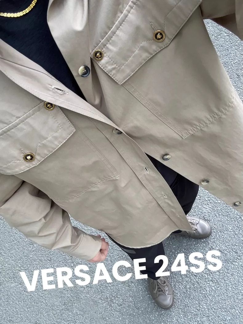Versace VERSACE Beige Shirt Jacket Outerwear - dmc Size M / US 6-8 / IT 42-44 - 5 Thumbnail