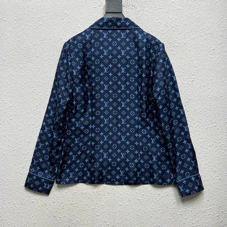 Louis Vuitton Louis Vuitton Monogram Silk Long Sleeve Shirt - dmc Size M / US 6-8 / IT 42-44 - 2 Thumbnail