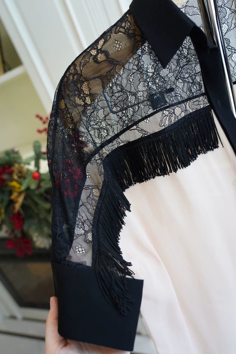 Versace Versace Short Sleeve Lace Blouse - dmc Size M / US 6-8 / IT 42-44 - 2 Thumbnail