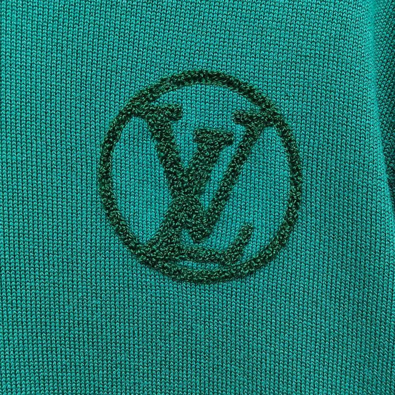 Louis Vuitton Louis Vuitton Flocked LOGO Lake Green Knit Hoodie - dmc Size M / US 6-8 / IT 42-44 - 3 Thumbnail