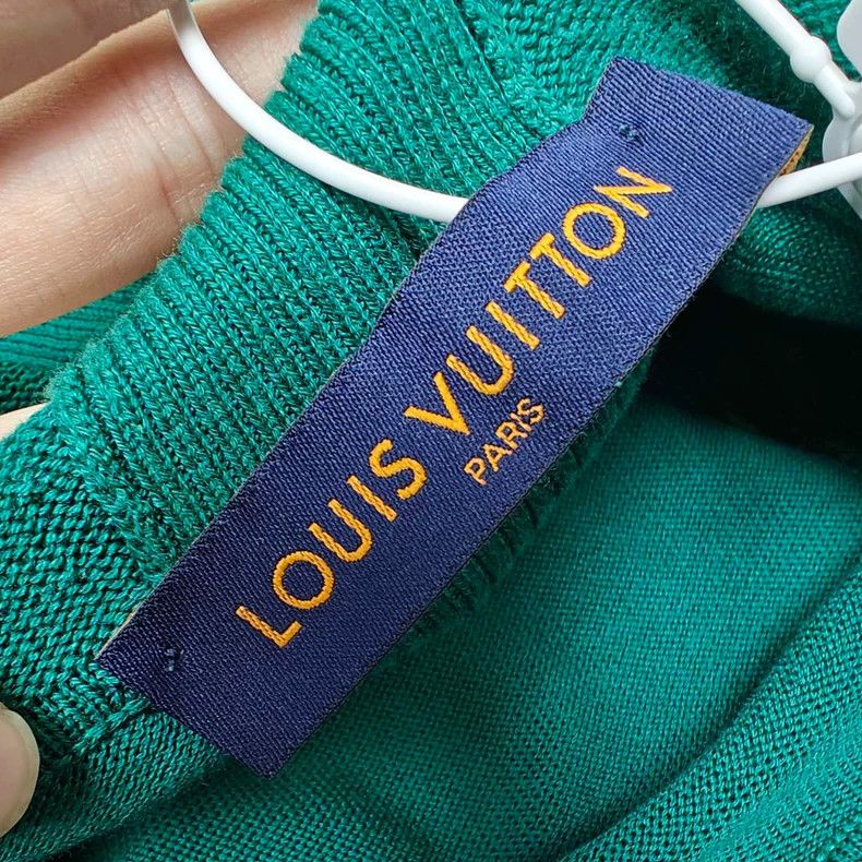Louis Vuitton Louis Vuitton Flocked LOGO Lake Green Knit Hoodie - dmc Size M / US 6-8 / IT 42-44 - 4 Thumbnail