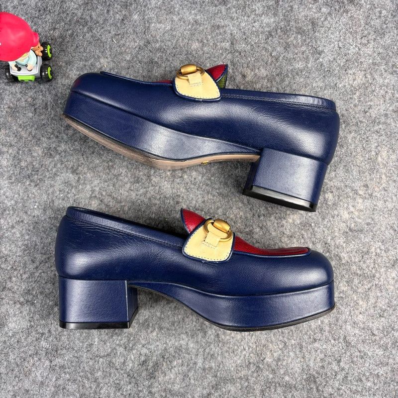 Gucci Gucci Platform Loafers in Blue and Red Size US 5 / EU 37 - 7 Thumbnail
