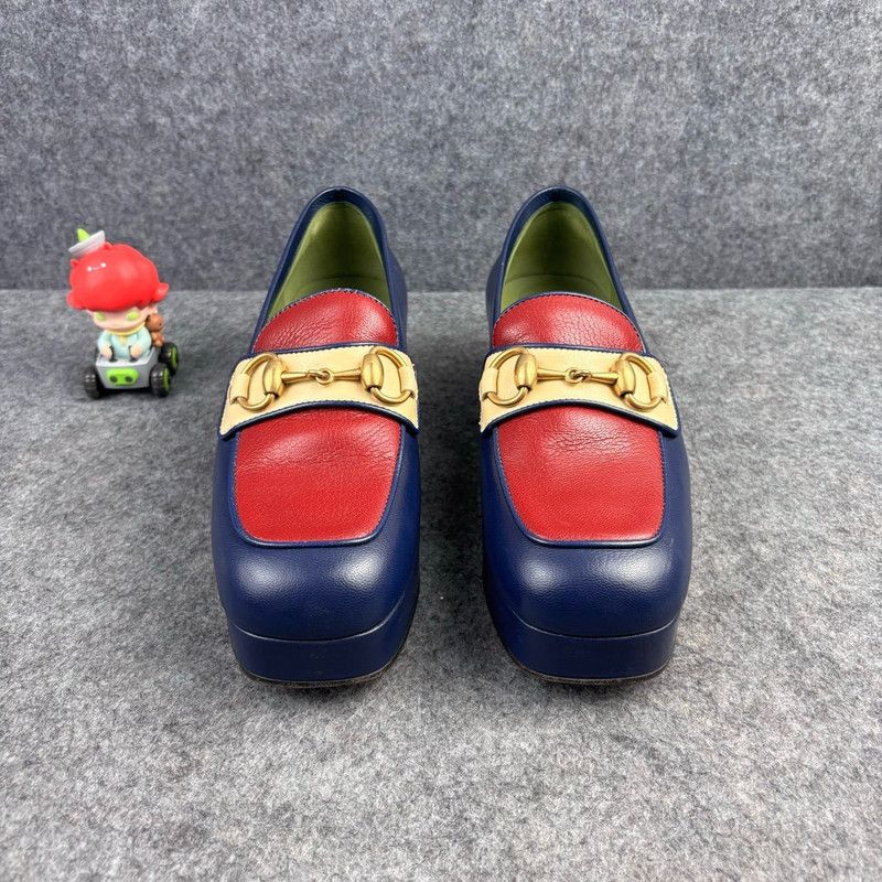 Gucci Gucci Platform Loafers in Blue and Red Size US 5 / EU 37 - 2 Thumbnail