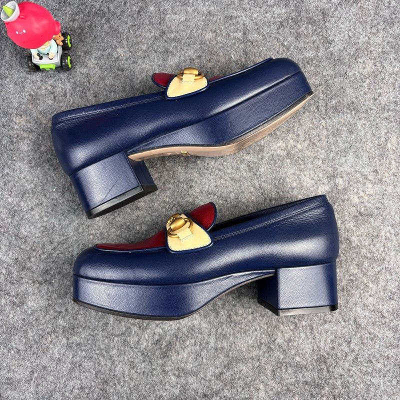 Gucci Gucci Platform Loafers in Blue and Red Size US 5 / EU 37 - 6 Thumbnail