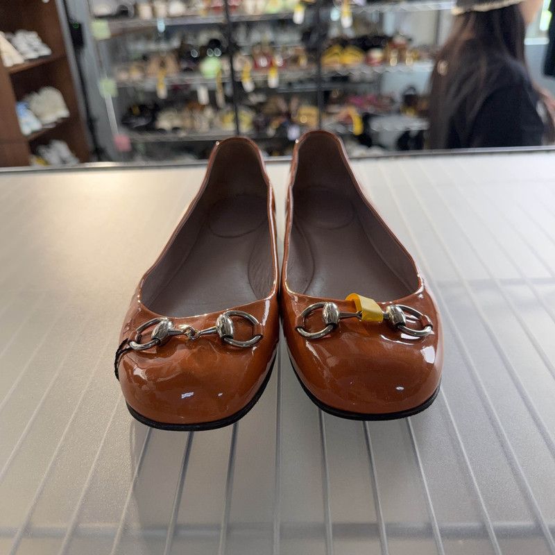 Gucci Orange Ballet Flat Shoes for Unisex