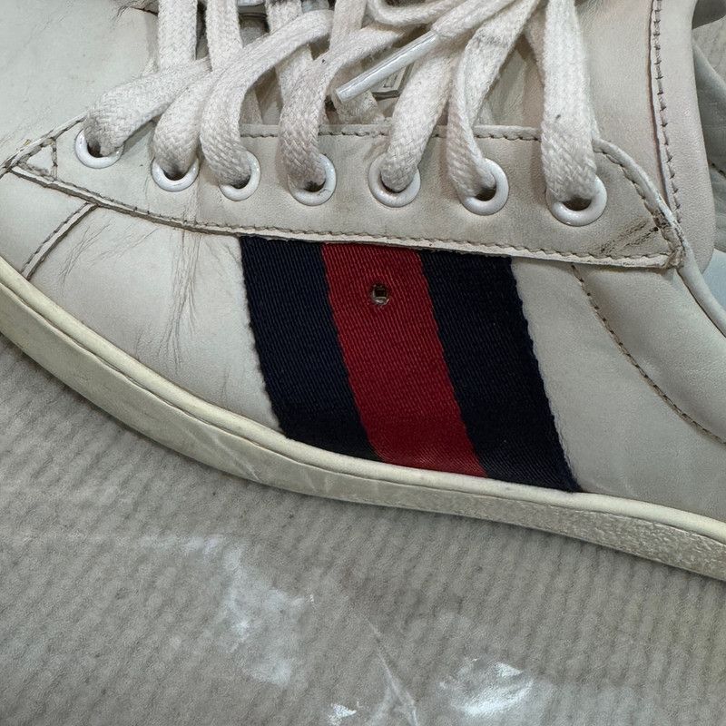 Gucci Gucci White Ace Leather Low-Top Sneakers Size US 10 / EU 43 - 13 Thumbnail
