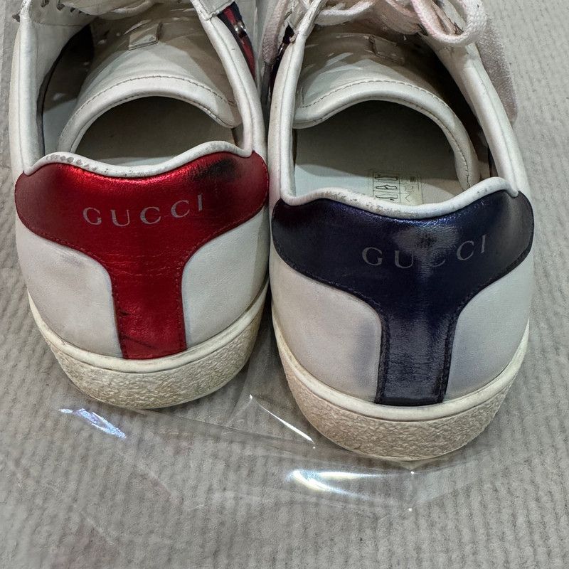 Gucci Gucci White Ace Leather Low-Top Sneakers Size US 10 / EU 43 - 14 Thumbnail