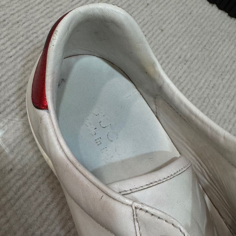Gucci Gucci White Ace Leather Low-Top Sneakers Size US 10 / EU 43 - 12 Thumbnail