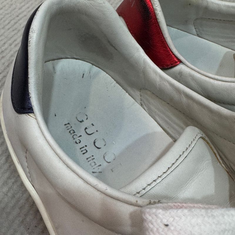 Gucci Gucci White Ace Leather Low-Top Sneakers Size US 10 / EU 43 - 10 Thumbnail