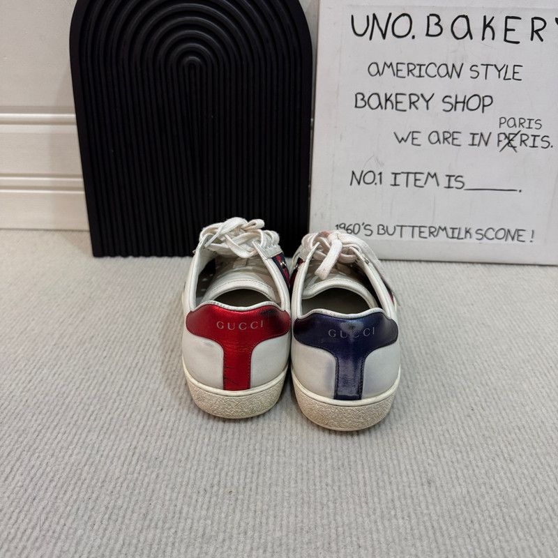 Gucci Gucci White Ace Leather Low-Top Sneakers Size US 10 / EU 43 - 3 Thumbnail