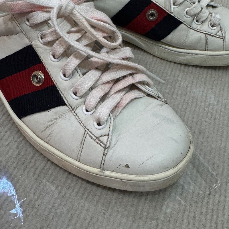Gucci Gucci White Ace Leather Low-Top Sneakers Size US 10 / EU 43 - 9 Thumbnail
