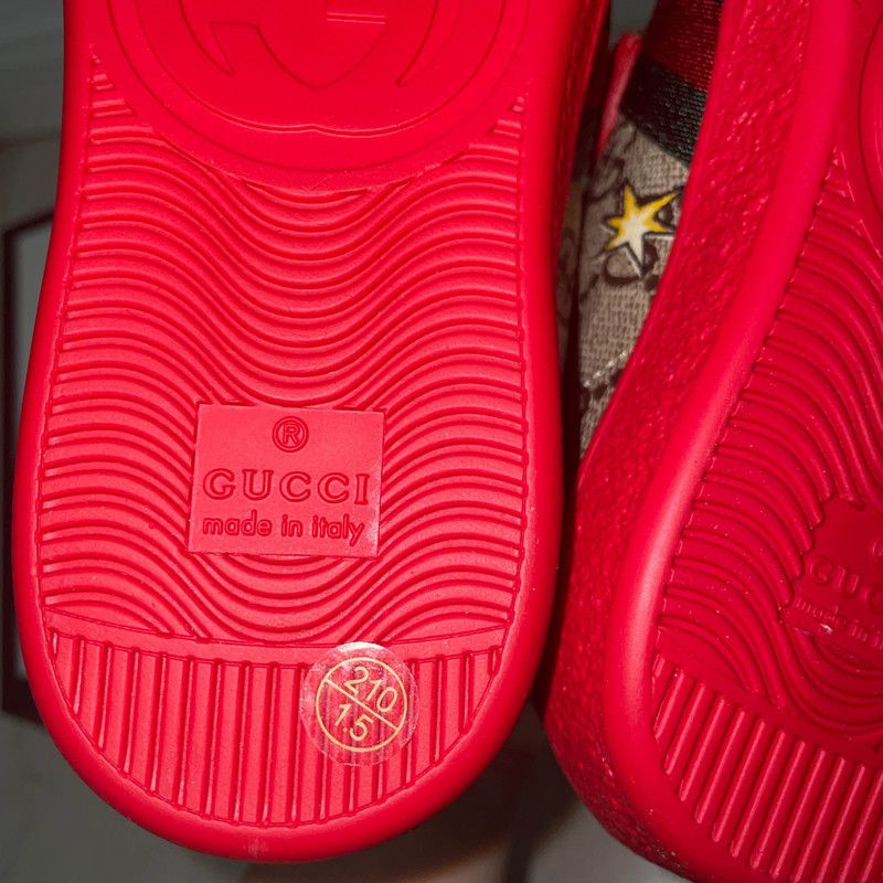 Gucci Gucci Red Canvas Sneakers with Graphic Design Size US 5 / EU 37 - 8 Thumbnail