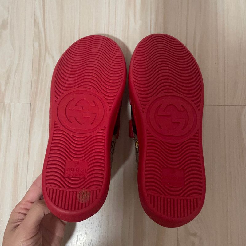 Gucci Gucci Red Canvas Sneakers with Graphic Design Size US 5 / EU 37 - 4 Thumbnail