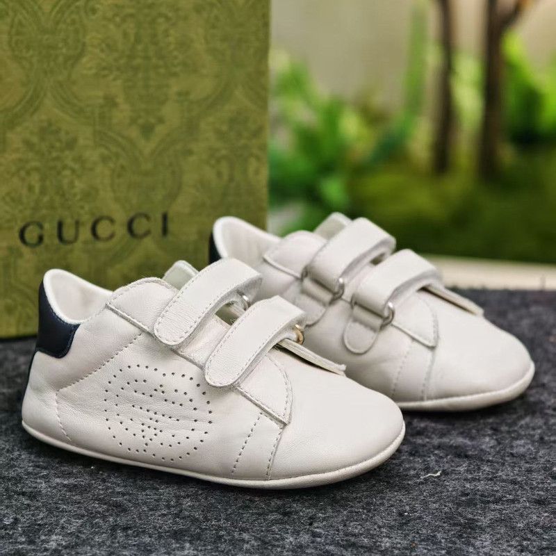 Gucci Gucci White Velcro Low-Top Sneakers for Kids Size US 5 / EU 37 - 2 Thumbnail