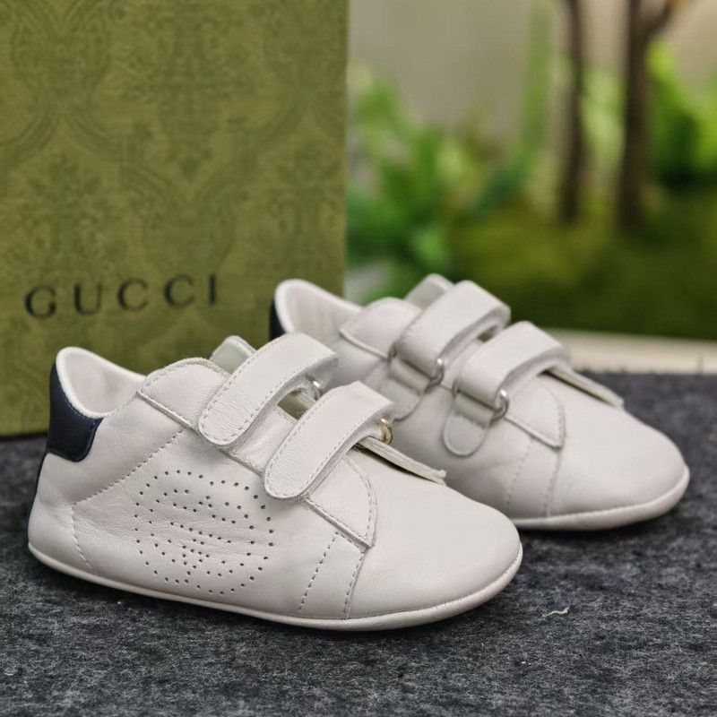 Gucci Gucci White Velcro Low-Top Sneakers for Kids Size US 5 / EU 37 - 5 Thumbnail