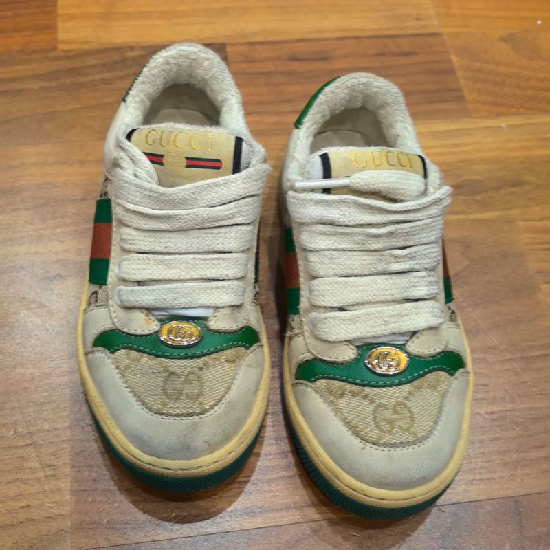 Gucci Gucci Screener Kids' Sneakers in Green and Beige Size US 5 / EU 37 - 2 Thumbnail