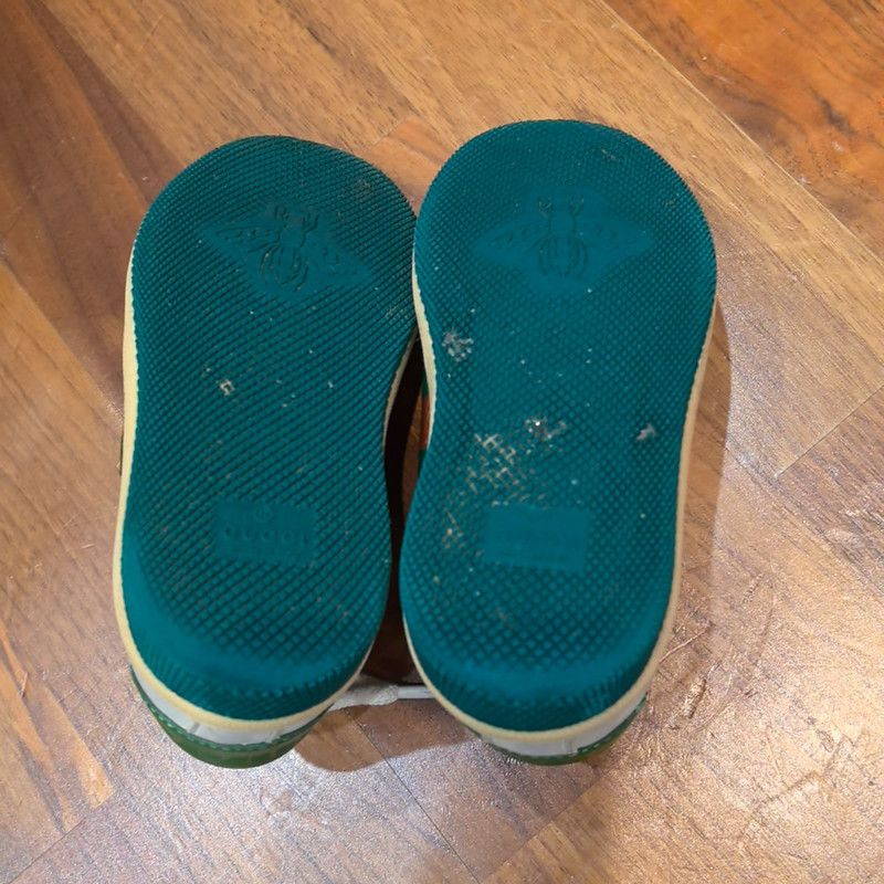 Gucci Gucci Screener Kids' Sneakers in Green and Beige Size US 5 / EU 37 - 8 Thumbnail