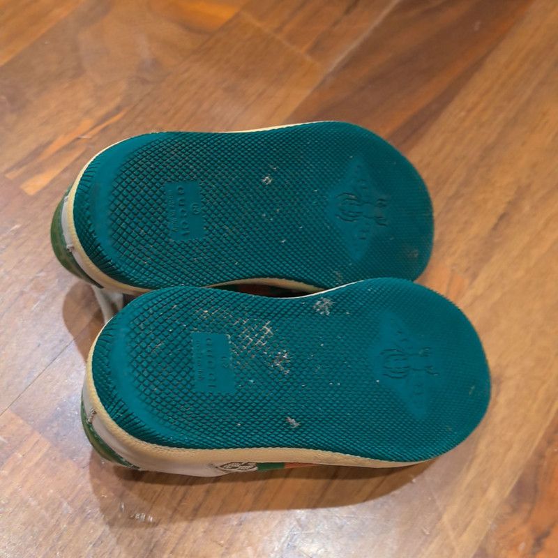 Gucci Gucci Screener Kids' Sneakers in Green and Beige Size US 5 / EU 37 - 7 Thumbnail