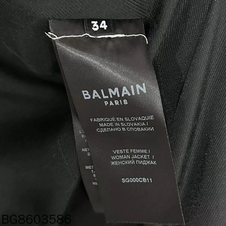 Balmain Balmain Black Slim Fit Double-Breasted Blazer Size XS / US 0-2 / IT 36-38 - 5 Thumbnail