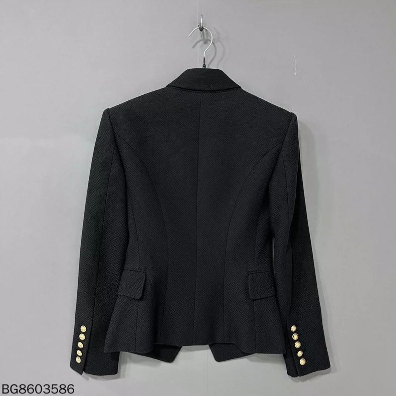 Balmain Balmain Black Slim Fit Double-Breasted Blazer Size XS / US 0-2 / IT 36-38 - 3 Thumbnail