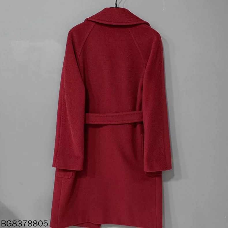 Maison Margiela MaxMara Manuela Red Wool Coat Size ONE SIZE - 3 Thumbnail