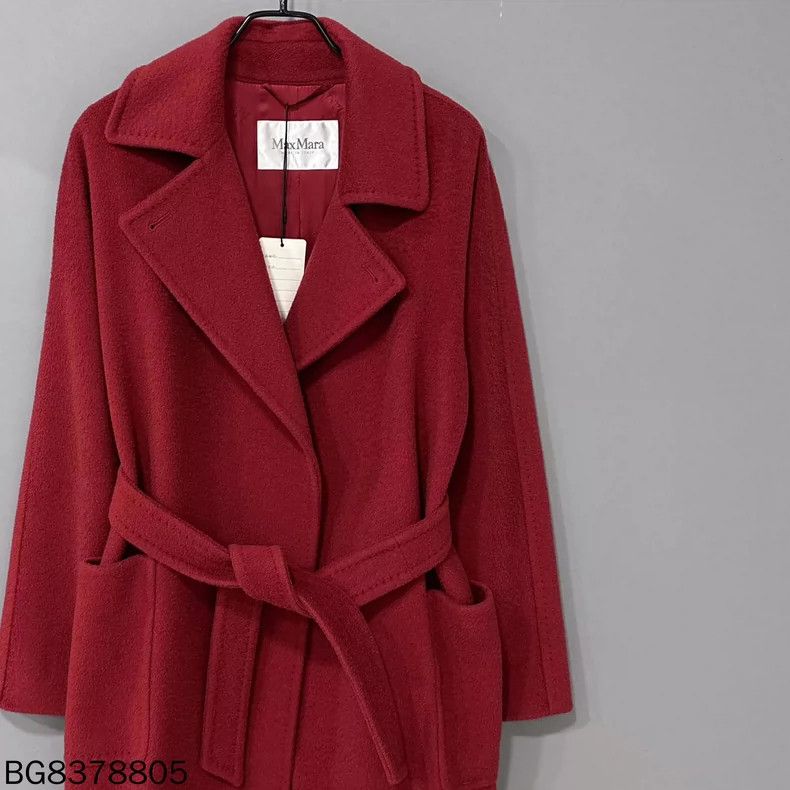 Maison Margiela MaxMara Manuela Red Wool Coat Size ONE SIZE - 2 Thumbnail