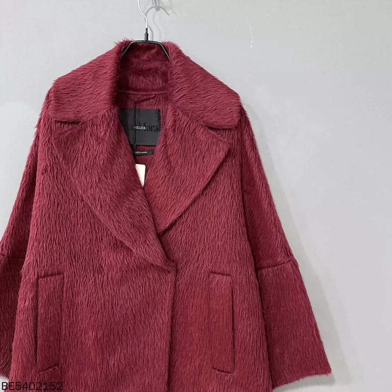 Max Mara MaxMara Burgundy Teddy Coat Size S / US 4 / IT 40 - 2 Thumbnail