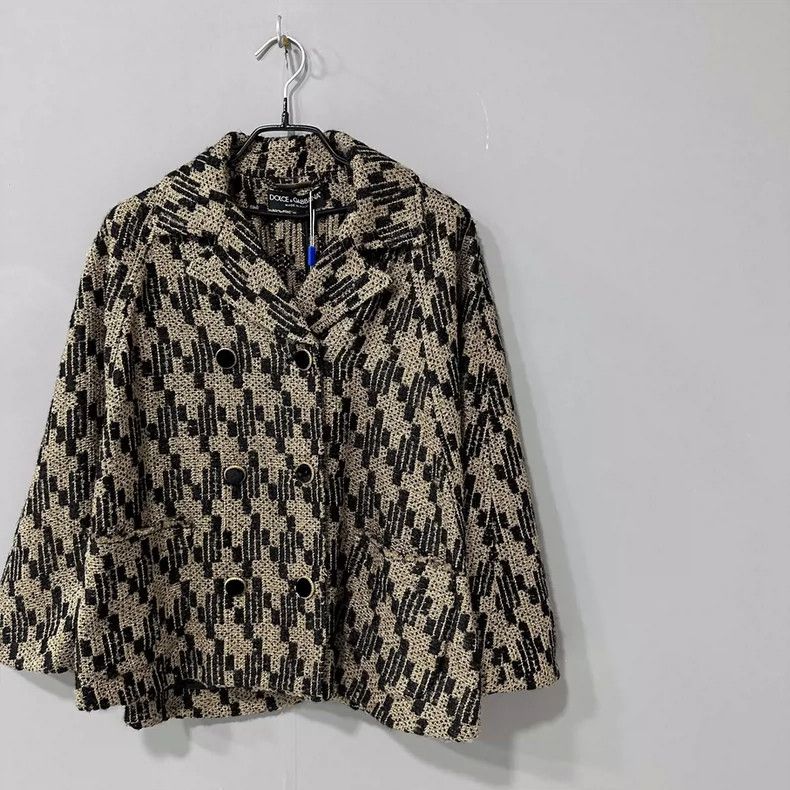 Dolce & Gabbana DOLCE & GABBANA Houndstooth Coat Cape Size S / US 4 / IT 40 - 2 Thumbnail