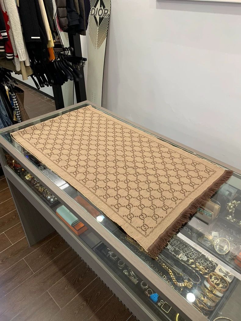 Gucci Gucci Double G Logo Wool Scarf Size ONE SIZE - 4 Thumbnail