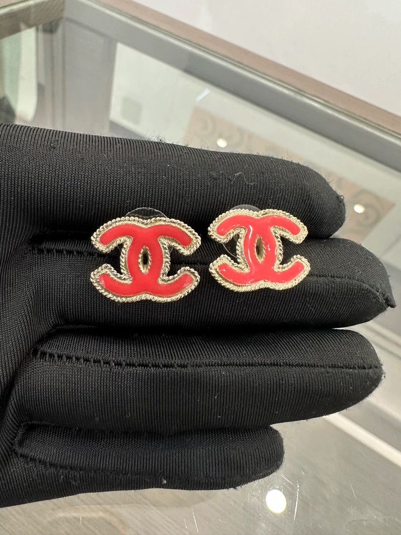 Chanel Chanel Pink Double C Stud Earrings Size ONE SIZE - 2 Thumbnail