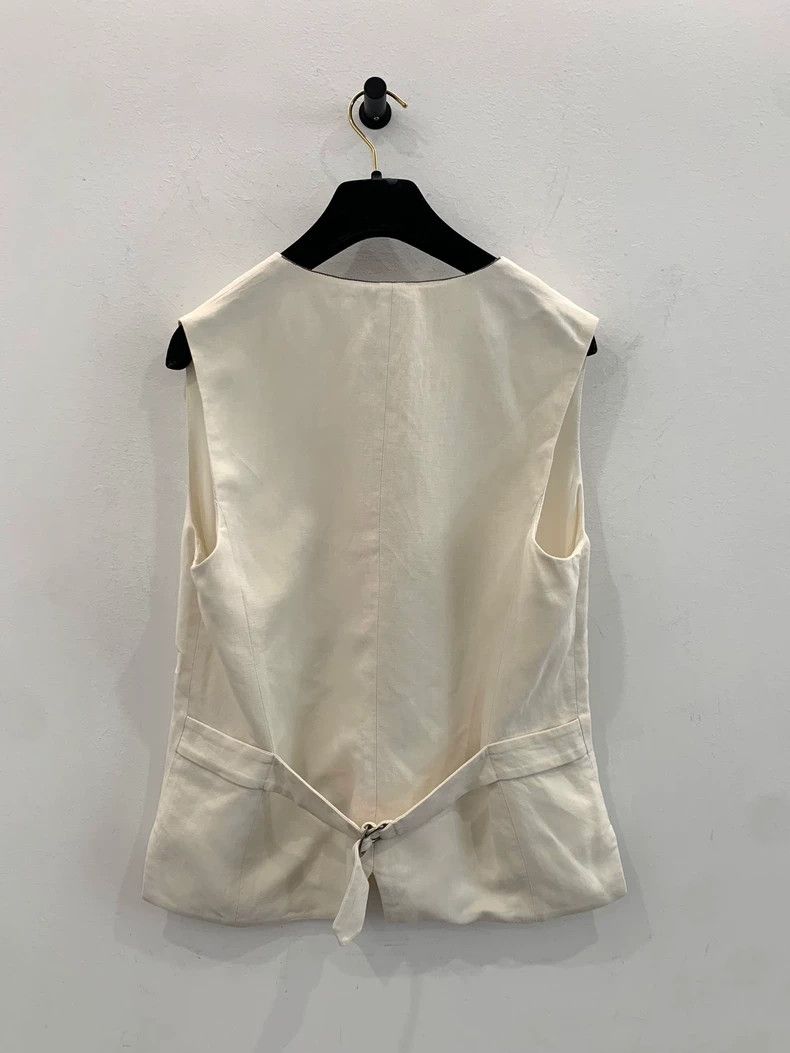 Missing Since Thursday Brunello Cucinelli White Linen Vest Size L / US 10 / IT 46 - 2 Thumbnail