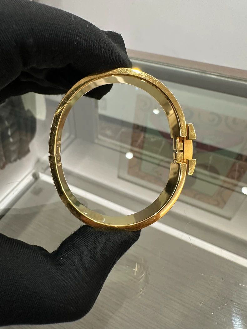 Hermes Hermes Clic H Gold Enamel Bracelet Size ONE SIZE - 4 Thumbnail
