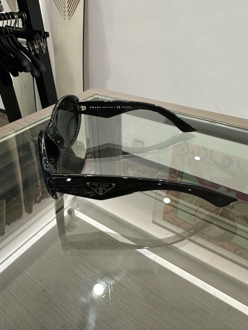 Prada Prada Side Triangle Logo Black Sunglasses Size ONE SIZE - 3 Thumbnail