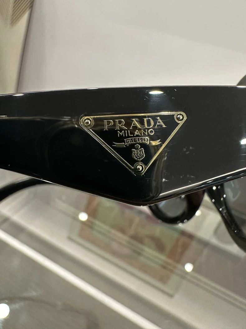 Prada Prada Side Triangle Logo Black Sunglasses Size ONE SIZE - 7 Thumbnail