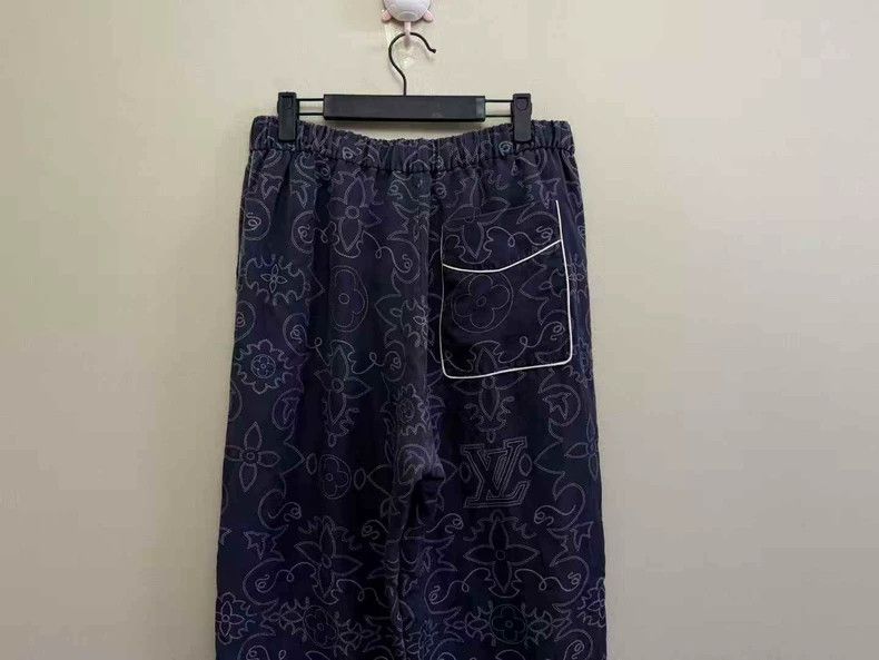 Louis Vuitton LOUIS VUITTON Black Gray Silk Logo Pants Size 38" / US 16 / IT 52 - 5 Thumbnail