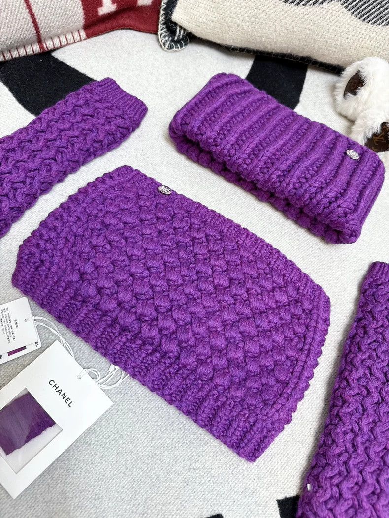 Chanel Chanel 22A Purple Knit Three-Piece Set Size S / US 4 / IT 40 - 3 Thumbnail