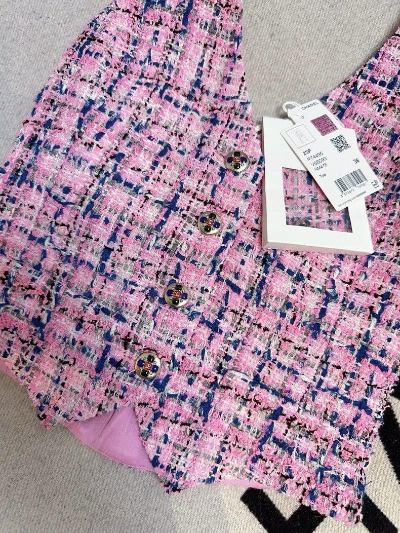 Chanel Chanel 23P Pink Blue Plaid Halter Top Size M / US 6-8 / IT 42-44 - 3 Thumbnail