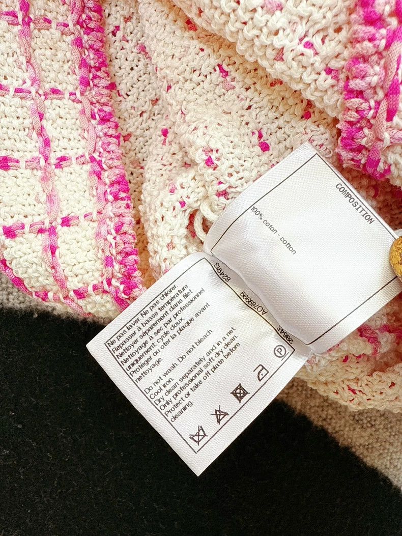 Chanel Chanel White Pink Plaid Knit Skirt Size 34" / US 12 / IT 48 - 5 Thumbnail