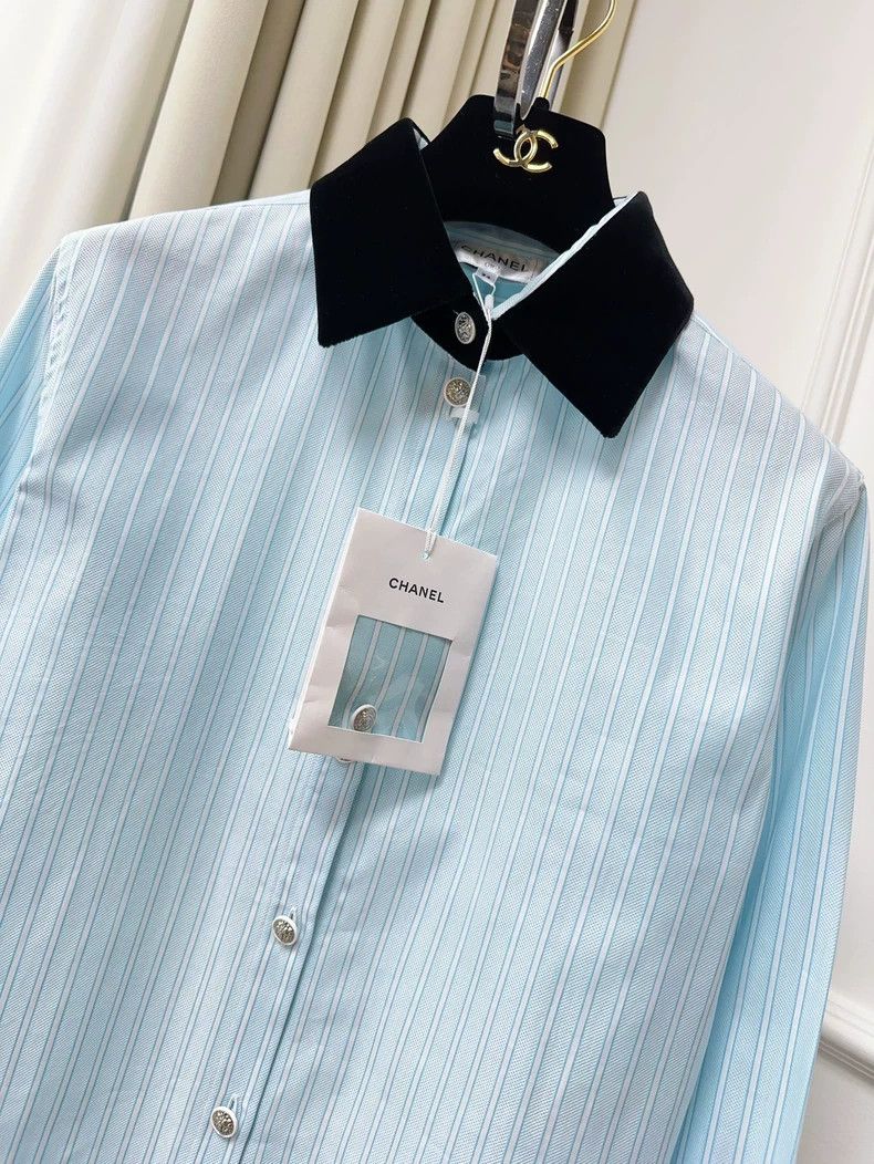 Chanel Chanel 22B Blue Stripe Long Sleeve Shirt Size M / US 6-8 / IT 42-44 - 5 Thumbnail