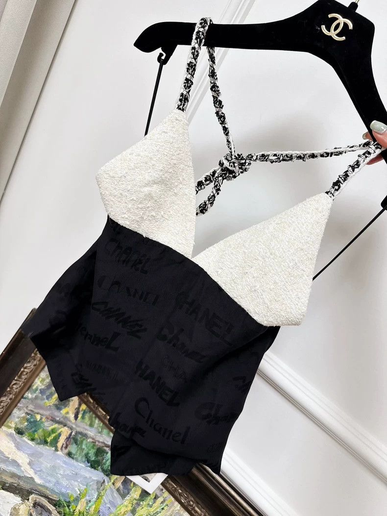 Chanel CHANEL 22P Black White Strap Top Size M / US 6-8 / IT 42-44 - 3 Thumbnail