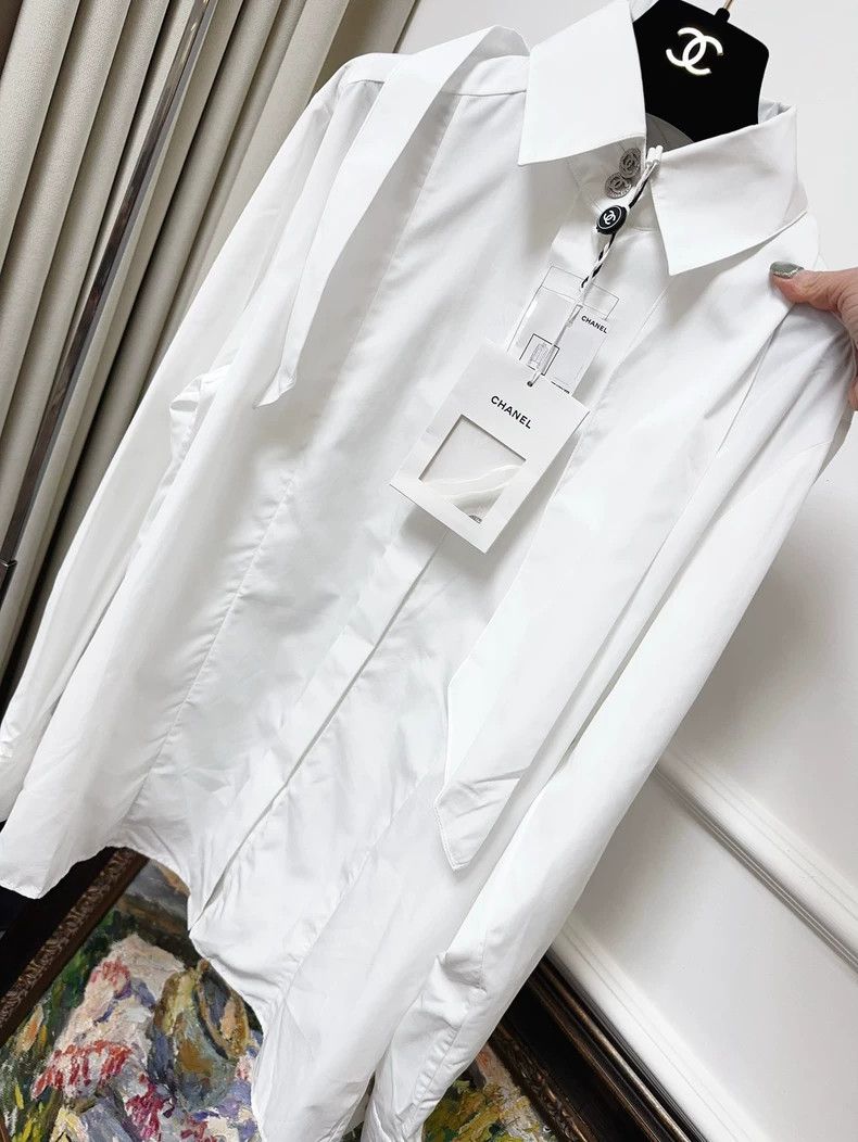 Chanel Chanel 20p White Bow Diamond Button Shirt Size M / US 6-8 / IT 42-44 - 6 Thumbnail
