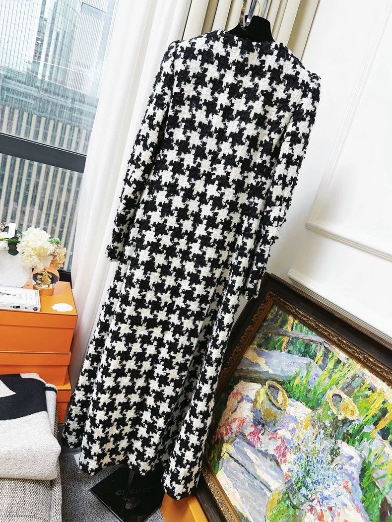 Chanel Chanel 21A Houndstooth Long Coat Size M / US 6-8 / IT 42-44 - 2 Thumbnail