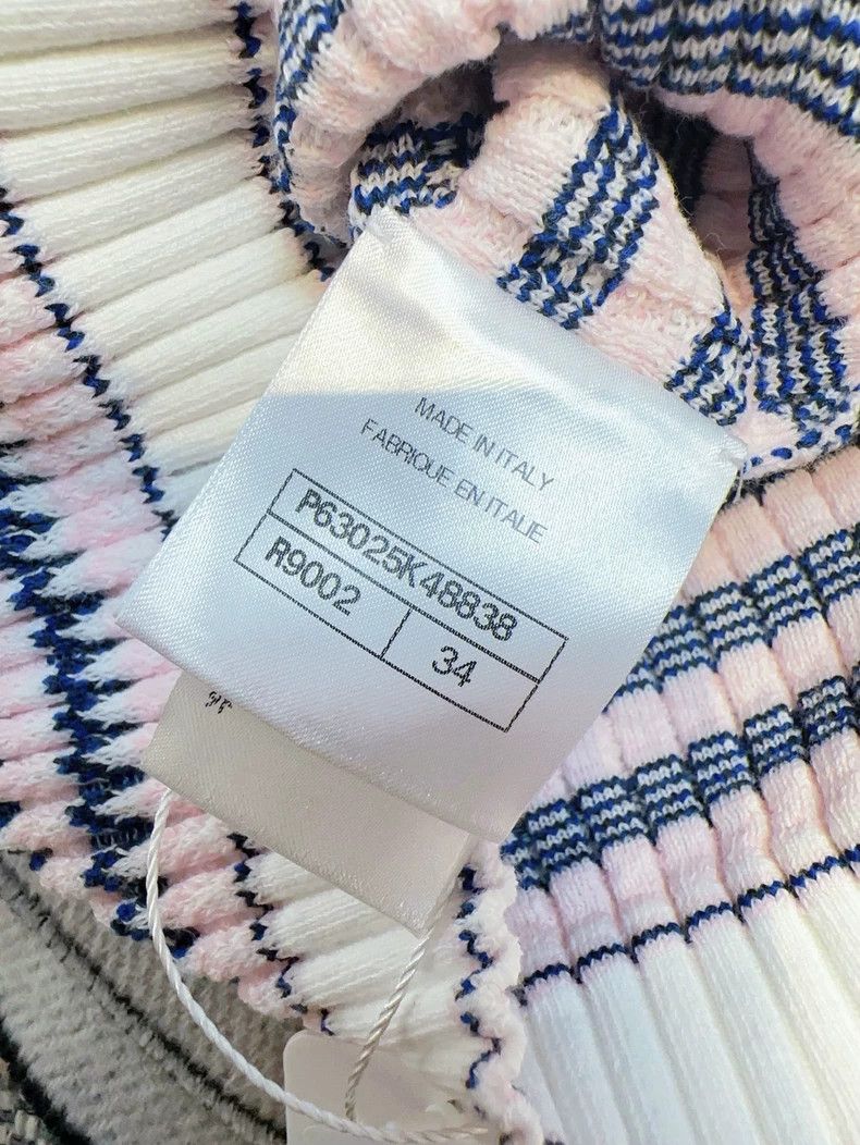 Chanel Chanel Striped Logo Short Sleeve Knit Top Size S / US 4 / IT 40 - 6 Thumbnail