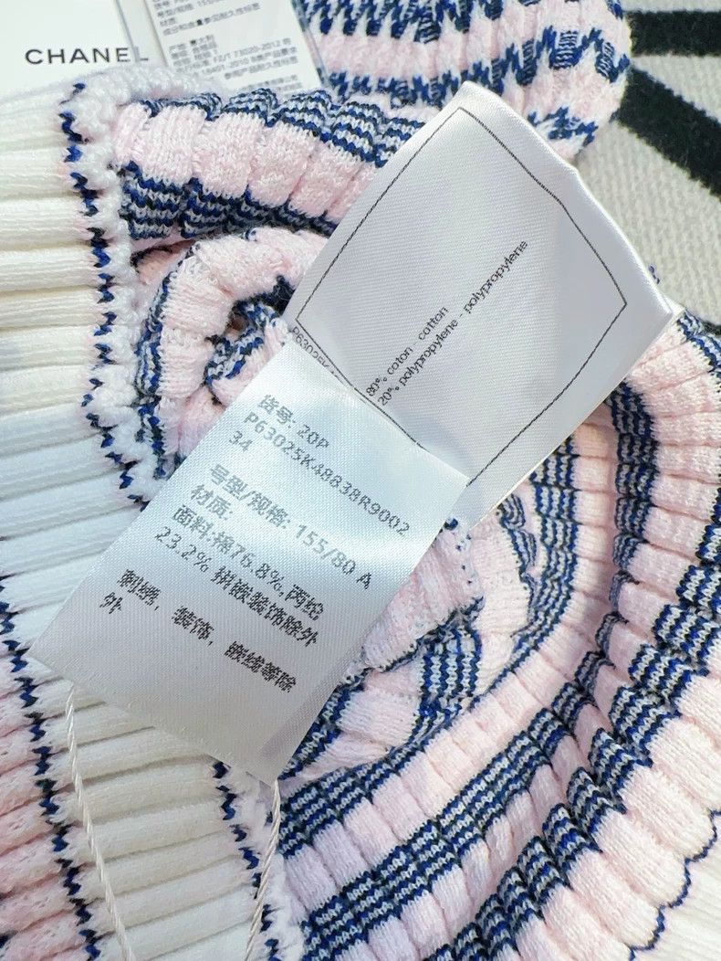 Chanel Chanel Striped Logo Short Sleeve Knit Top Size S / US 4 / IT 40 - 7 Thumbnail