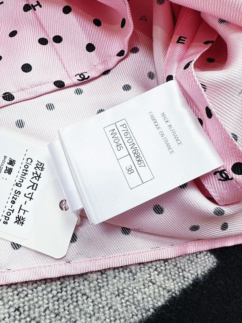 Chanel Chanel Pink Polka Dot Sleeveless Blouse Size M / US 6-8 / IT 42-44 - 5 Thumbnail