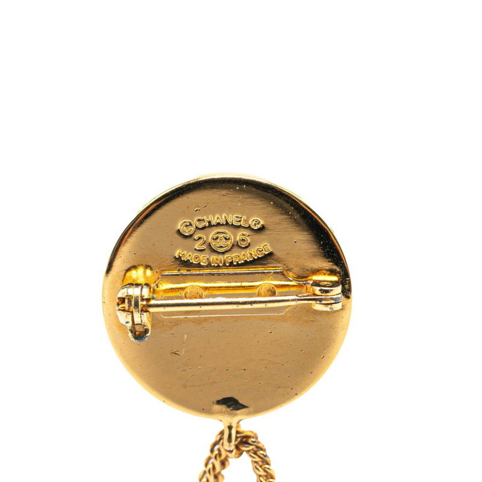 Chanel CHANEL 31 RUE CAMBON Coco Mark Matelasse Brooch, Gold Plated, Women's Size ONE SIZE - 4 Thumbnail