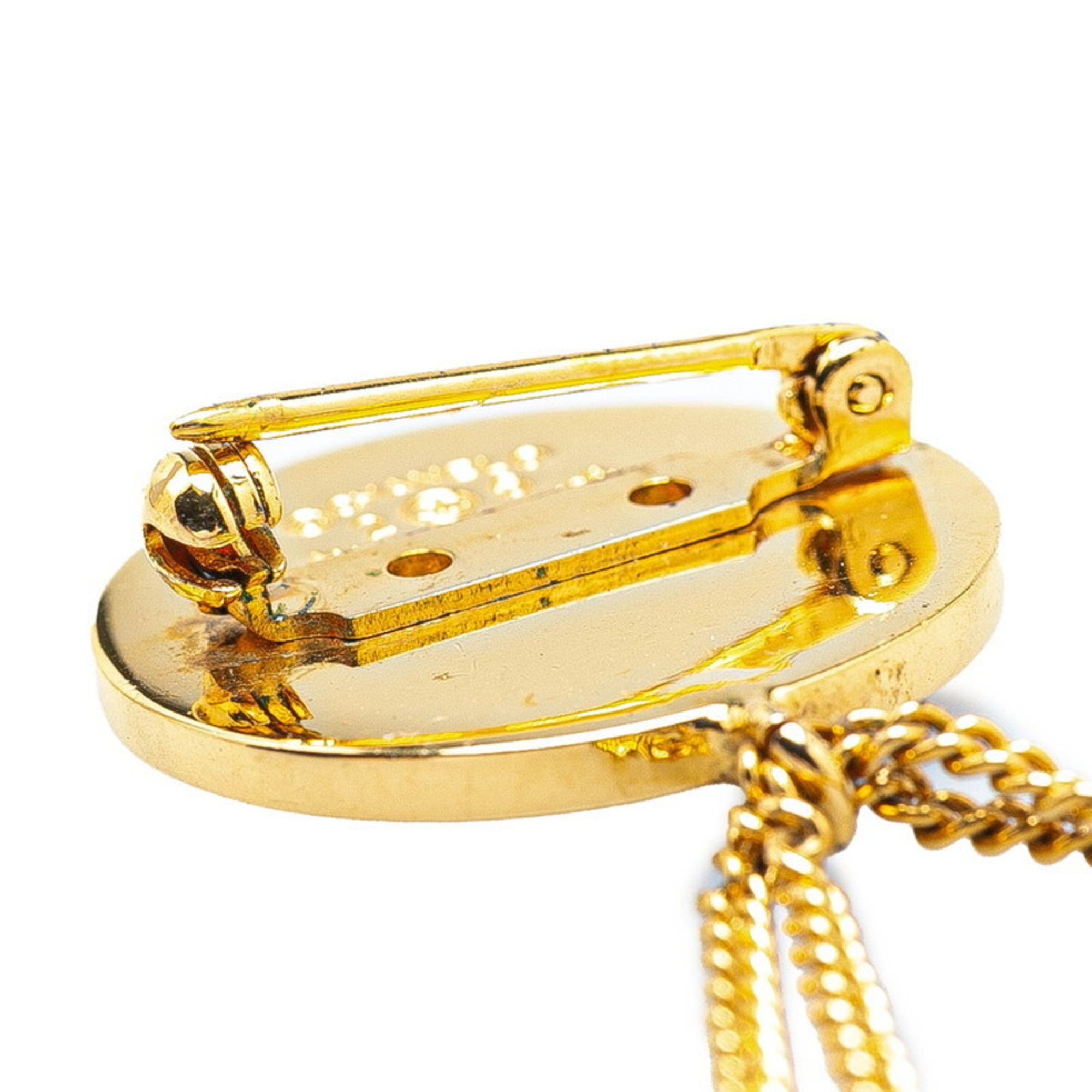 Chanel CHANEL 31 RUE CAMBON Coco Mark Matelasse Brooch, Gold Plated, Women's Size ONE SIZE - 3 Thumbnail