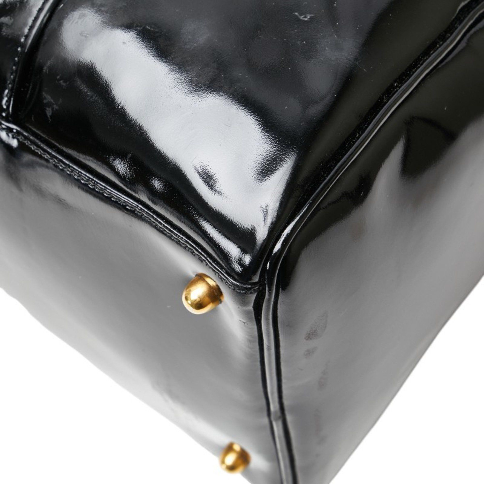 Chanel Chanel Coco Mark Boston Bag/Shoulder Bag, 2-Way, Black Patent Leather, Women's, CHANEL Size ONE SIZE - 6 Thumbnail