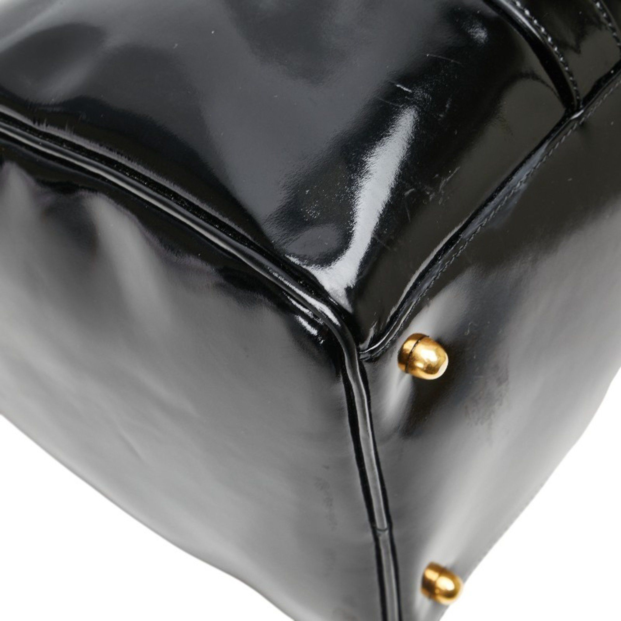 Chanel Chanel Coco Mark Boston Bag/Shoulder Bag, 2-Way, Black Patent Leather, Women's, CHANEL Size ONE SIZE - 4 Thumbnail